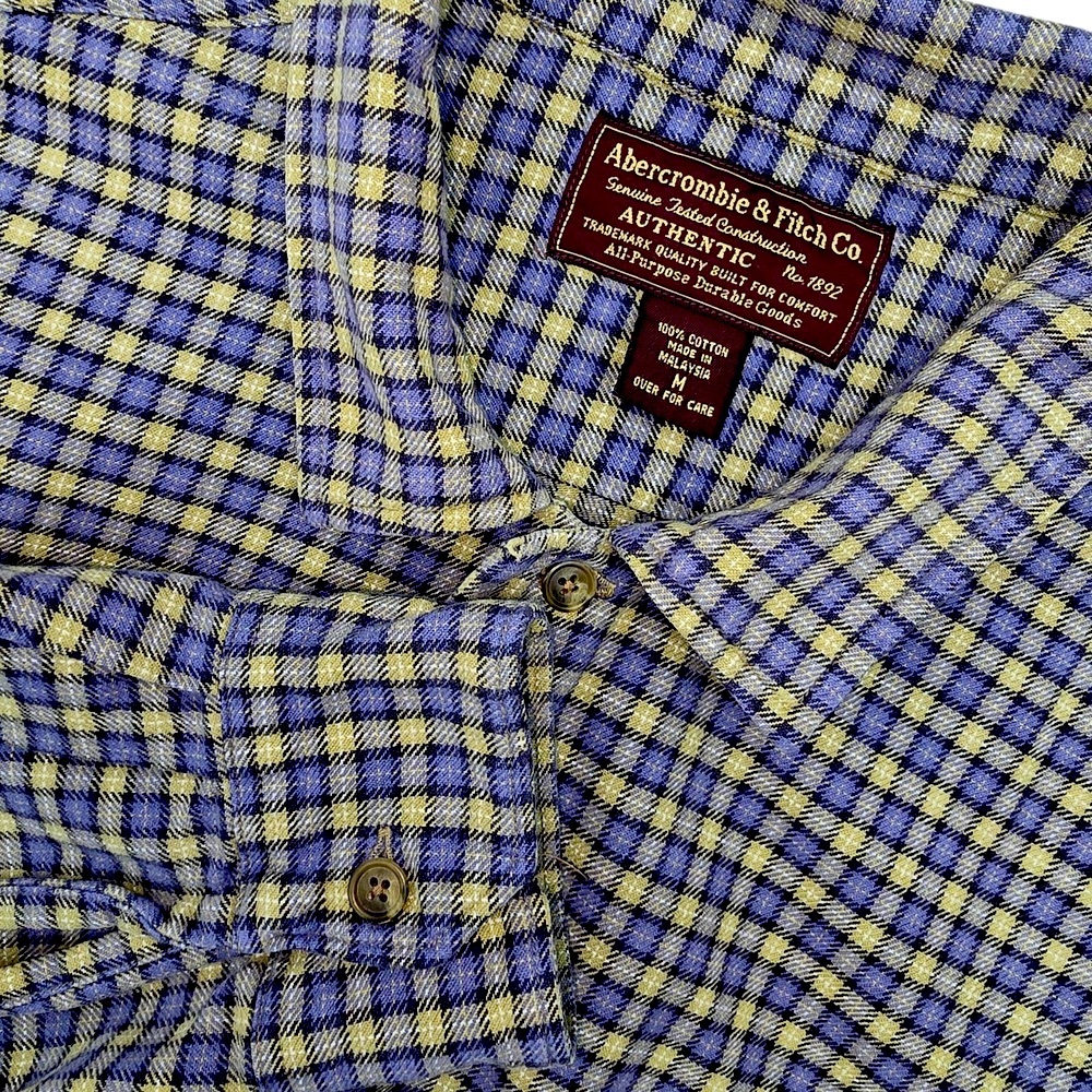 VTG Abercrombie & Fitch Plaid Shirt Long Sleeve Button Up 100% Cotton Size M